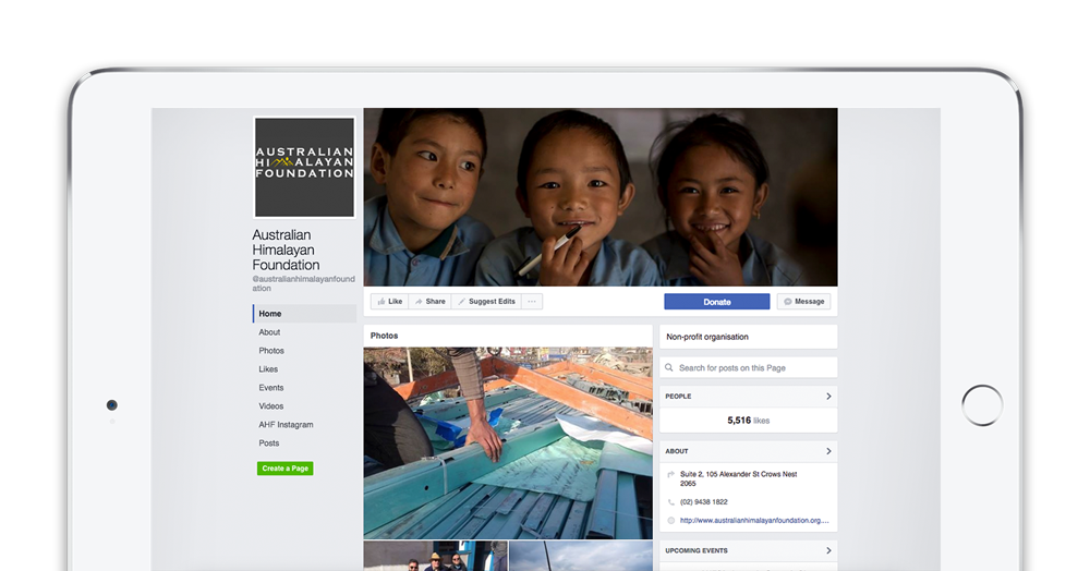 AHF Facebook iPad