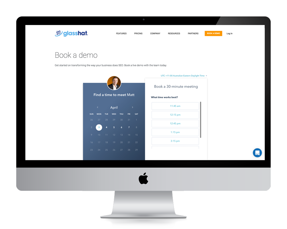 Glasshat website iMac